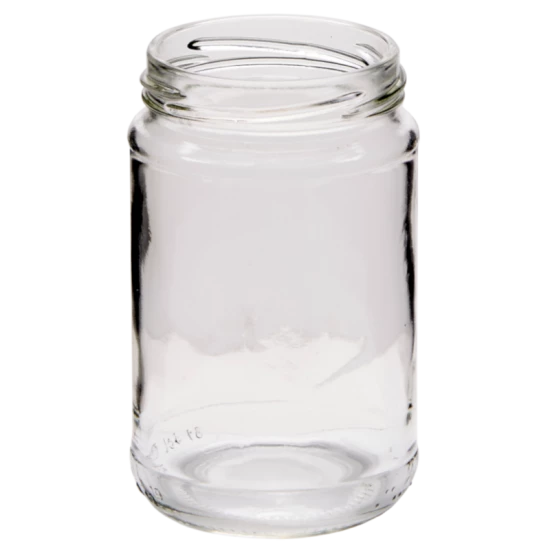 1lb / 380ml Round Glass Jam Jars With Black Lids - Pack Of 6