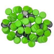 100 Light Green Crown Caps - 26mm - For Beer Bottles