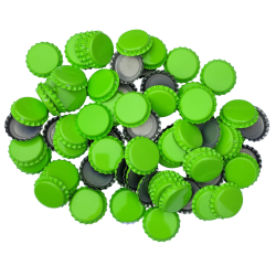 100 Light Green Crown Caps - 26mm - For Beer Bottles