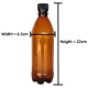 500ml Brown PET Plastic Bottles With Black Caps - Pack of 40
