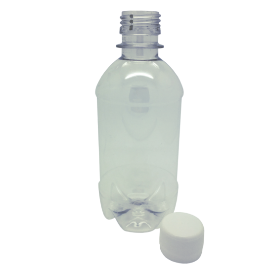 330ml Clear PET Plastic Bottles With White Caps - Pack of 70