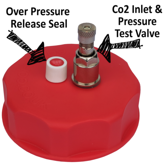 Balliihoo 2 Inch Co2 Control Cap - Barrel Cap With Vent, Pressure Top Up and Test Valve