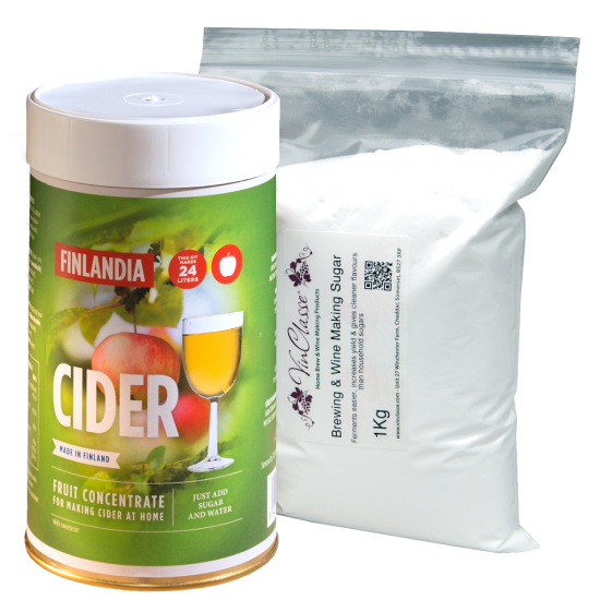 Balliihoo Basic Starter Equipment Kit - With 40 Pint Cider Ingredients & 1Kg Brewing Sugar