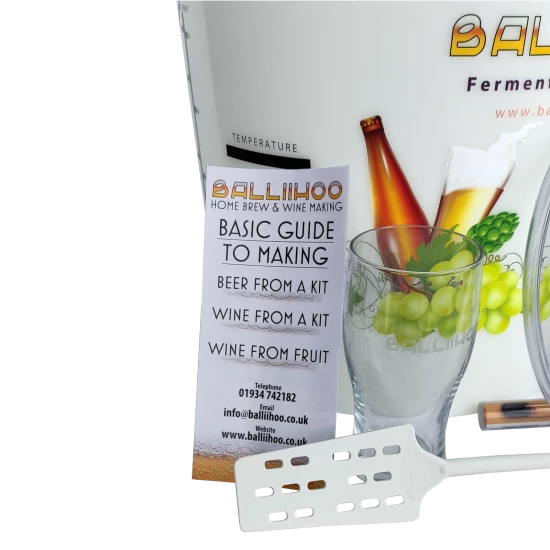 Balliihoo Basic Homebrew Starter Equipment Kit - For 40 Pints of Beer Or Cider