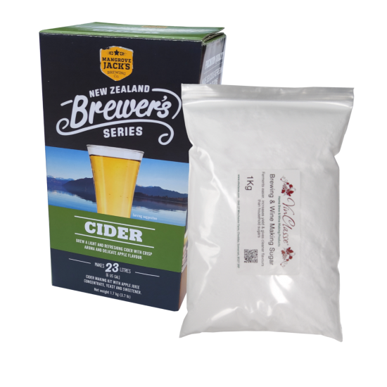 Balliihoo Basic Starter Equipment Kit - With 40 Pint Cider Ingredients & 1Kg Brewing Sugar