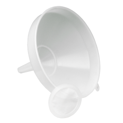 White Plastic Funnel With Straining Filter Disc - 12 Inch / 30 cm