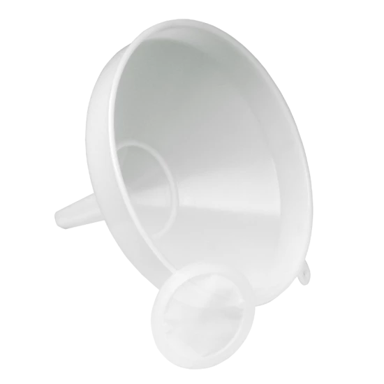 White Plastic Funnel With Straining Filter Disc - 8 Inch / 20cm