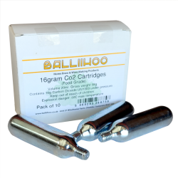 16 Gram Threaded Food Grade Co2 Pressure Top Up Cartridges / Bulbs - Box of 10 - For Control Cap