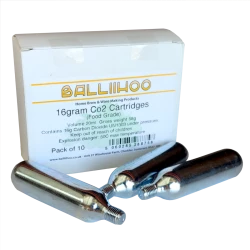 16 Gram Threaded Food Grade Co2 Pressure Top Up Cartridges / Bulbs - Box of 10 - For Control Cap