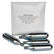 16 Gram Threaded Food Grade Co2 Pressure Top Up Cartridges / Bulbs - Pack of 5 - For Control Cap