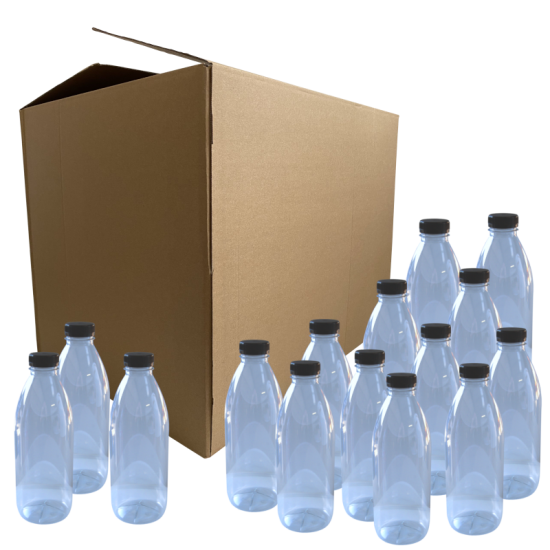 Plastic store juice bottles