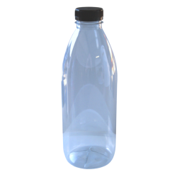 Clear Plastic PET Juice Bottle With Tamper Proof Cap - 1 Litre - Box Of 45