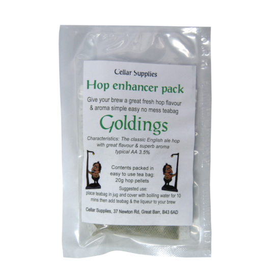 Hop Enhancer Tea Bag Pack - 20g Goldings Hop Pellets