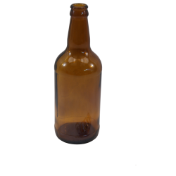 500ml Brown Glass Beer Bottles With Crown Caps - Pack of 24