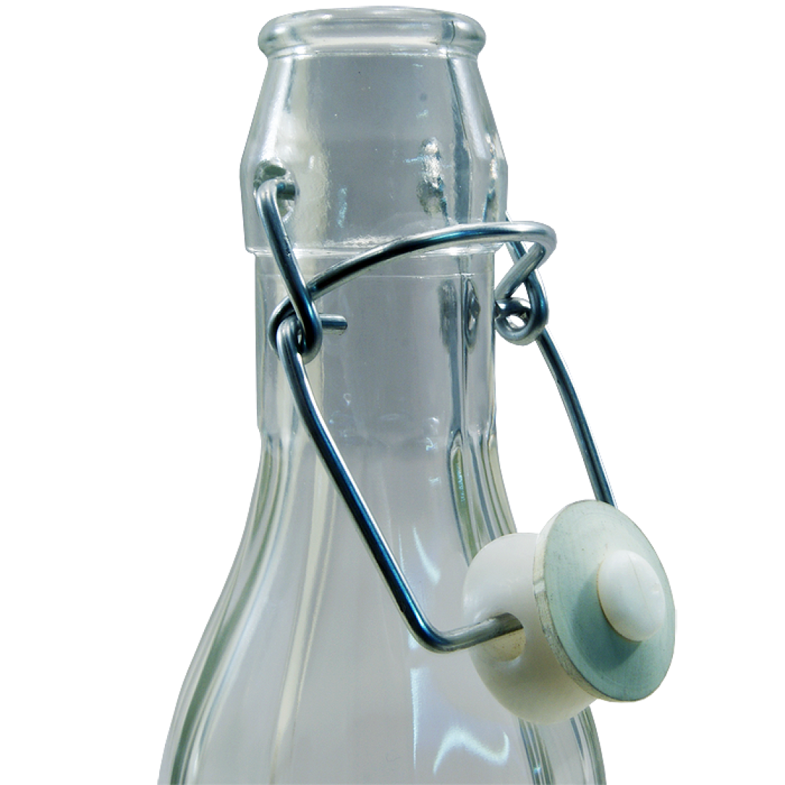 250ml Decagon (10 Sided) Clear Glass Swing Top Bottle The Homebrew Centre