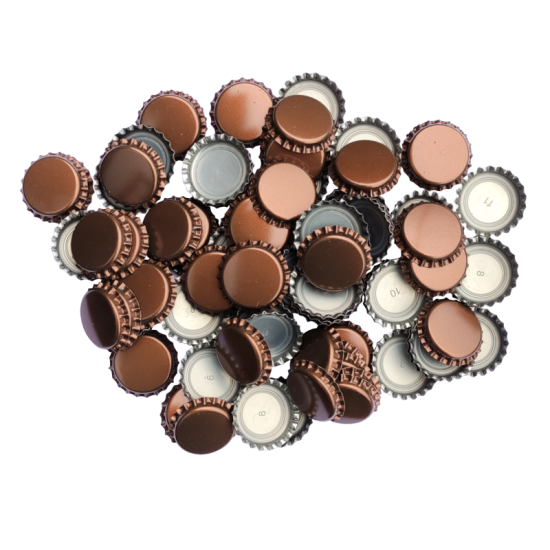 100 Brown Crown Caps - 26mm - For Beer Bottles