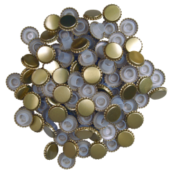 29mm Champagne Bottle Crown Caps With Bidul - Gold - Pack Of 100