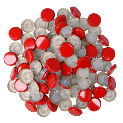 29mm Champagne Bottle Crown Caps With Bidul - Red - Pack Of 100