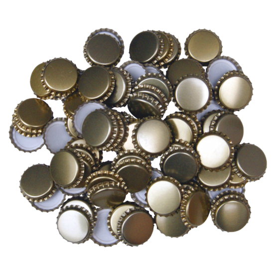 100 Gold Crown Caps - 29mm (Large) - For Champagne Bottles