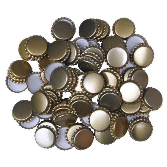 100 Gold Crown Caps - 29mm (Large) - For Champagne Bottles