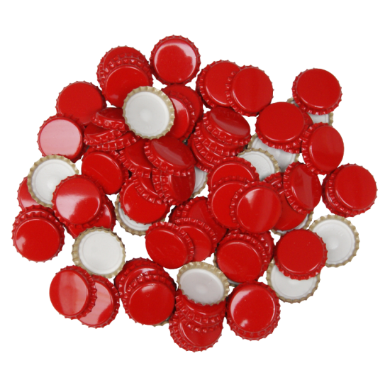 100 Red Crown Caps - 29mm (Large) - For Champagne Bottles