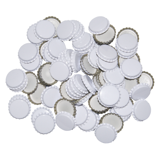 1000 White Crown Caps - 26mm - For Standard Beer Bottles