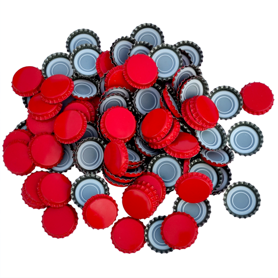 100 Red Crown Caps - 29mm (Large) - For Champagne Bottles