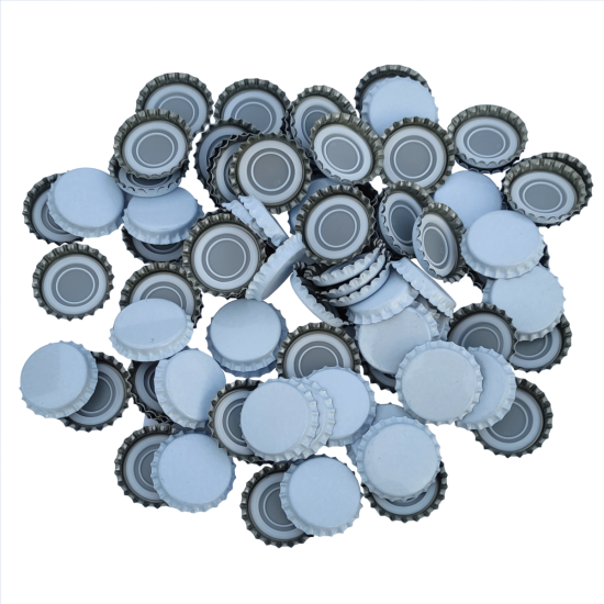 100 White Crown Caps - 29mm (Large) - For Champagne Bottles
