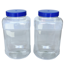 Large Plastic Sweet / Storage Jar With Screw Lid - 5 Litre Capacity - Pack Of 2