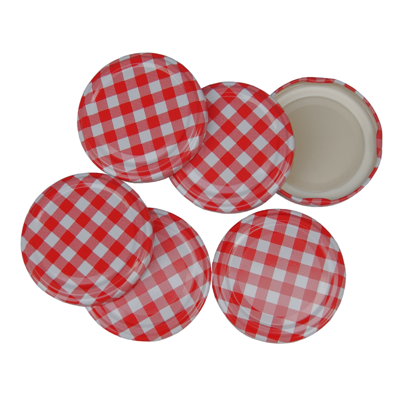 63mm Twist On Jam Jar Lids Red Gingham Pack Of 6