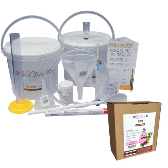 6 Bottle Wine Making Equipment Kit & Rose Wine Ingredient Kit