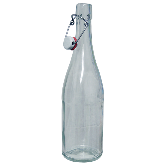 750ml Classic Style Clear Glass Swing Top Bottle