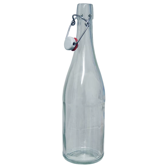 750ml Classic Style Clear Glass Swing Top Bottle