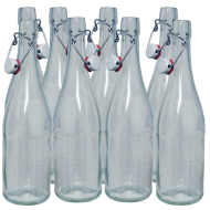 750ml Classic Style Clear Glass Swing Top Bottle - Box Of 8