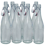 750ml Classic Style Clear Glass Swing Top Bottle - Box Of 8