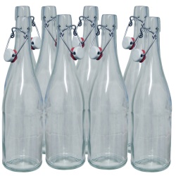 750ml Classic Style Clear Glass Swing Top Bottle - Box Of 8