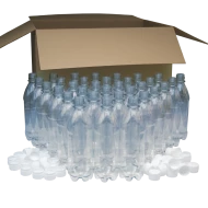 500ml Clear PET Plastic Bottles With White Caps - Pack of 40