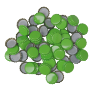 100 Light Green Crown Caps - 26mm - For Beer Bottles