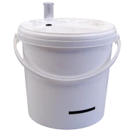 10 Litre Food Grade Plastic Bucket With Lid, Airlock and LCD Temperature Indicator