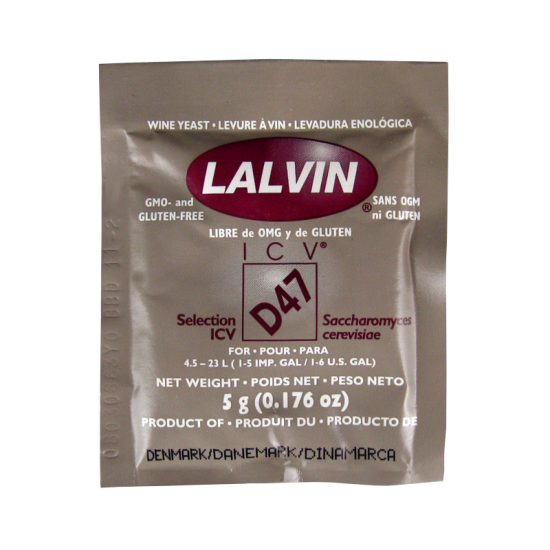 Lalvin - White Wine Yeast - ICV D-47 - 5g Sachet