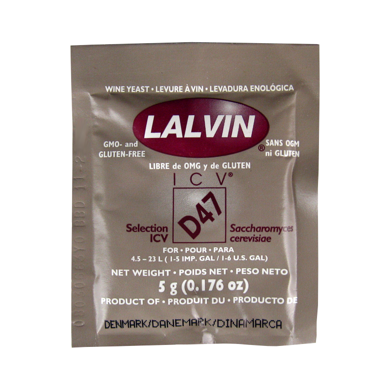 Lalvin White Wine Yeast Icv D47 5g Sachet The Homebrew Centre