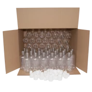 330ml Clear PET Plastic Bottles With White Caps - Pack of 70