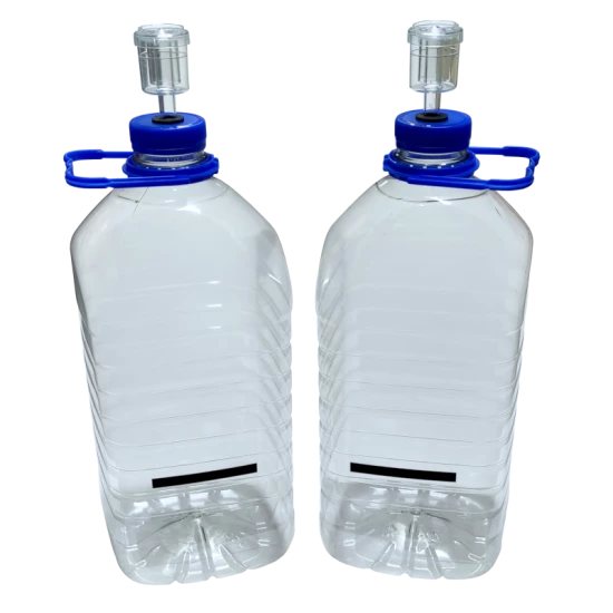 5 Litre PET Plastic Demijohns, LCD Temp Strips & Airlocks-Pack of 2