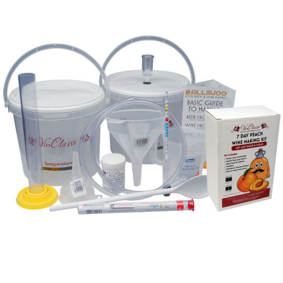 6 Bottle Wine Making Equipment & Peach Wine Kit