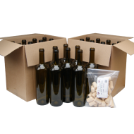 750ml Green Wine Bottles With Corks - Box of 24