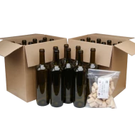 750ml Green Wine Bottles With Corks - Box of 24