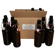 500ml Amber Glass Swing Top Bottles - Grolsh Style Box of 12