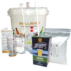 Balliihoo Basic Starter Equipment Kit - With 40 Pint Cider Ingredients & 1Kg Brewing Sugar