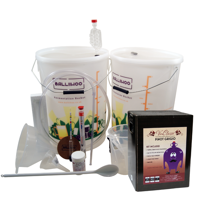 30 Bottle Wine Starter Set & Pinot Grigio Ingredient Kit The Homebrew Centre