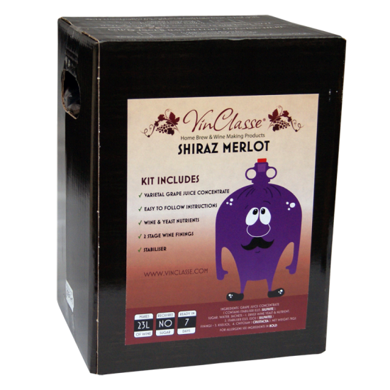VinClasse Wine Kit - Shiraz/Merlot - 23L / 30 Bottle - 7 Day Kit